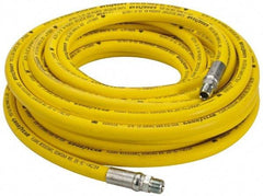 Continental ContiTech - 3/8" ID x 0.73" OD 50' Long Oil Resistant Air Hose - MNPT x MNPT Ends, 500 Working psi, -20 to 190°F, 3/8" Fitting, Yellow - Top Tool & Supply