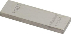 Mitutoyo - 0.1007" Rectangular Steel Gage Block - Accuracy Grade 0, Includes Certificate of Inspection - Top Tool & Supply