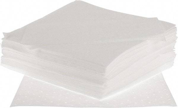 Brady SPC Sorbents - 20.5 Gal Capacity per Package, Oil Only Pad - 17" Long x 15" Wide, White, Polyester/Cotton - Top Tool & Supply