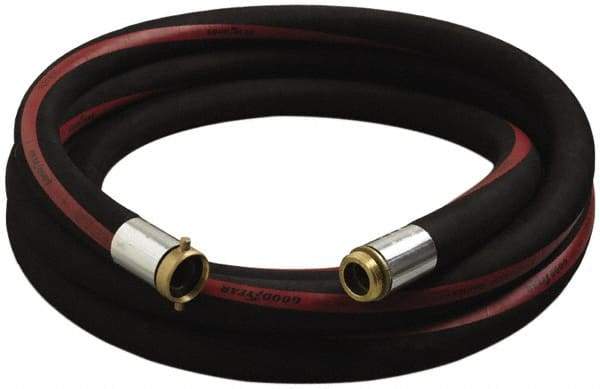 Alliance Hose & Rubber - 3/4" ID x 1.22" OD x 50' OAL, Male x Female Petroleum Transfer Hose - 150 Max Working psi, -35 to 200°F, 2" Bend Radius, 3/4" Fitting, Black - Top Tool & Supply