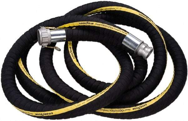 Alliance Hose & Rubber - 3" ID x 3-1/2" OD x 25' OAL, Cam & Groove Petroleum Transfer Hose - 200 Max Working psi, -40 to 200°F, 3" Bend Radius, 3" Fitting, Black - Top Tool & Supply