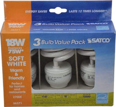 Value Collection - 18 Watt Fluorescent Residential/Office Medium Screw Lamp - 2,700°K Color Temp, 1,200 Lumens, T2, 12,000 hr Avg Life - Top Tool & Supply