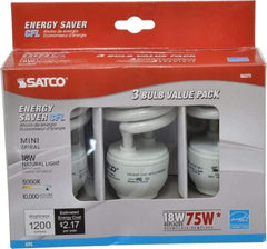 Value Collection - 18 Watt Fluorescent Residential/Office Medium Screw Lamp - 5,000°K Color Temp, 1,200 Lumens, T2, 10,000 hr Avg Life - Top Tool & Supply