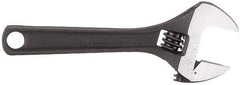 Paramount - 1/2" Jaw Capacity, 4" Standard Adjustable Wrench - Chrome Vanadium Steel, Black Finish - Top Tool & Supply