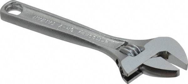 Paramount - 1/2" Jaw Capacity, 4" Standard Adjustable Wrench - Chrome Vanadium Steel, Chrome Finish - Top Tool & Supply