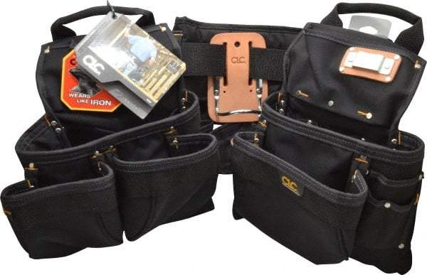 CLC - 29 to 46" Waist Tool Belt - 17 Pocket, 5" Wide, Black, Nylon - Top Tool & Supply