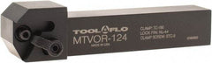 Tool-Flo - External Thread, Right Hand Cut, 3/4" Shank Width x 3/4" Shank Height Indexable Threading Toolholder - 4-1/2" OAL, T.MA/C 43 Insert Compatibility, MTVO Toolholder, Series On-Edge - Top Tool & Supply