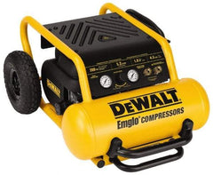 DeWALT - 1.8 HP, 5.2 CFM Wheeled Electric Oil Free Compressor - 4.5 Gallon Tank, 15 Amp, 200 Max psi, 120V - Top Tool & Supply