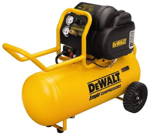 DeWALT - 1.6 Running HP, 4.8 CFM at 90 psi CFM Horizontal Electric Oil Free Compressor - 15 Gallon Tank, 15 Amp, 200 Max psi, 120V - Top Tool & Supply