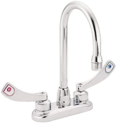 Moen - 2 Hole Mount, Spout Reach Commercial Faucet - Two Handle, Wrist Blade Handle, High Spout, No Drain - Top Tool & Supply