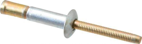 RivetKing - Size 810 Dome Head Steel Structural with Locking Stem Blind Rivet - Steel Mandrel, 0.08" to 5/8" Grip, 0.53" Head Diam, 0.257" to 0.261" Hole Diam, 0.847" Length Under Head, 1/4" Body Diam - Top Tool & Supply