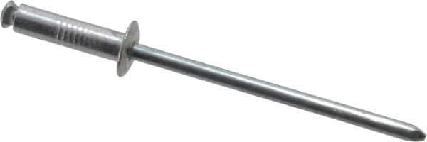 RivetKing - Dome Head Aluminum Peel Blind Rivet - Steel Mandrel, 1/8" to 0.275" Grip, 0.255" Head Diam, 0.129" Max Hole Diam, 0.472 to 0.511" Length Under Head, 1/8" Body Diam - Top Tool & Supply