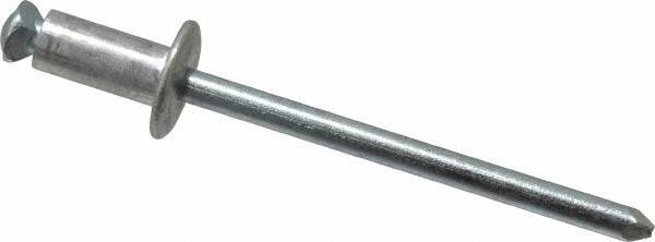 RivetKing - Dome Head Aluminum Peel Blind Rivet - Steel Mandrel, 0.188" to 0.197" Grip, 3/8" Head Diam, 0.196" Max Hole Diam, 0.394 to 0.433" Length Under Head, 3/16" Body Diam - Top Tool & Supply