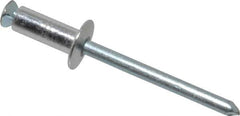 RivetKing - Dome Head Aluminum Peel Blind Rivet - Steel Mandrel, 0.188" to 0.354" Grip, 3/8" Head Diam, 0.196" Max Hole Diam, 0.551 to 0.590" Length Under Head, 3/16" Body Diam - Top Tool & Supply