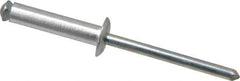 RivetKing - Dome Head Aluminum Peel Blind Rivet - Steel Mandrel, 0.188" to 0.63" Grip, 3/8" Head Diam, 0.196" Max Hole Diam, 0.827 to 0.865" Length Under Head, 3/16" Body Diam - Top Tool & Supply