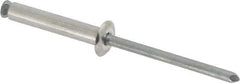 RivetKing - Dome Head Aluminum Peel Blind Rivet - Steel Mandrel, 0.188" to 0.866" Grip, 3/8" Head Diam, 0.196" Max Hole Diam, 1.063 to 1.012" Length Under Head, 3/16" Body Diam - Top Tool & Supply