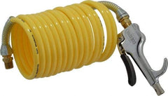 Coilhose Pneumatics - 1/4" ID Thumb Lever Air Gun - 12' Long Nylon Hose - Top Tool & Supply