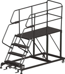 Ballymore - 108" 7 Step Single Entry Work Platform - Rolling Work Platform, 800 Lb Capacity, 70" Platform Height, 33" Base Width x 97" Base Depth, Heavy-Duty Serrated Grating - Top Tool & Supply