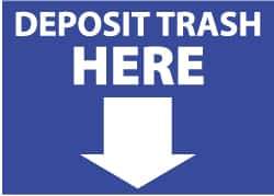 NMC - "Deposit Trash Here", 10" Long x 14" Wide, Aluminum Safety Sign - Rectangle, 0.04" Thick, Use for Restroom, Janitorial & Housekeeping - Top Tool & Supply