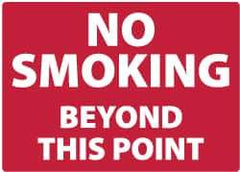 NMC - "No Smoking Beyond This Point", 10" Long x 14" Wide, Pressure-Sensitive Vinyl Safety Sign - Rectangle, 0.004" Thick, Use for Smoking Regulations - Top Tool & Supply