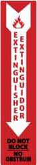 NMC - Extinguisher, Pressure Sensitive Vinyl Fire Sign - 4" Wide x 18" High, English/Spanish - Top Tool & Supply