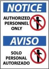 NMC - "Notice - Authorized Personnel Only", 14" Long x 10" Wide, Aluminum Safety Sign - Rectangle, 0.04" Thick, Use for Security & Admittance - Top Tool & Supply