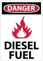 NMC - "Danger - Diesel Fuel", 14" Long x 10" Wide, Rigid Plastic Safety Sign - Rectangle, 0.05" Thick, Use for Hazardous Materials - Top Tool & Supply