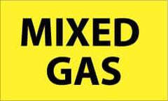 NMC - Hazardous Materials Label - Legend: Mixed Gas, English, Black & Yellow, 5" Long x 3" High, Sign Muscle Finish - Top Tool & Supply