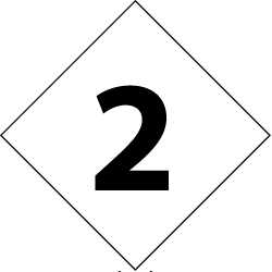 NMC - Hazardous Materials Label - Legend: Number, English, Black & White, 3-3/4" Long x 3-3/4" High, Sign Muscle Finish - Top Tool & Supply