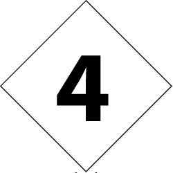 NMC - Hazardous Materials Label - Legend: Number, English, Black & White, 3-3/4" Long x 3-3/4" High, Sign Muscle Finish - Top Tool & Supply