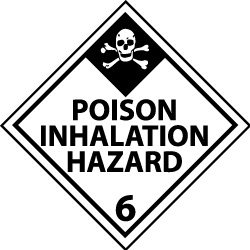 NMC - Accident Prevention Label - Legend: Poison Inhalation Hazard, English, Black & White, 4" Long x 4" High, Sign Muscle Finish - Top Tool & Supply