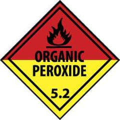 NMC - Safety & Facility Label - Legend: Organic Peroxide 5.2, English, Black, Red, Black & Yellow, 4" Long x 4" High, Sign Muscle Finish - Top Tool & Supply