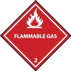 NMC - Flammable Gas DOT Shipping Label - 4" High x 4" Wide - Top Tool & Supply