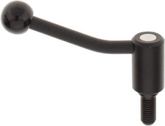 KIPP - M12 x 1.75, 0.94" Hub Diam, Steel Threaded Stud Adjustable Tension Lever with 20° Handle - 0.98" Stud Length, 3.46" OAL, 2.3" High - Top Tool & Supply