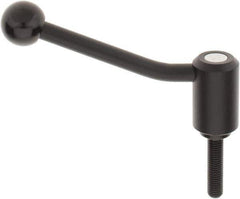 KIPP - M12 x 1.75, 1.3" Hub Diam, Steel Threaded Stud Adjustable Tension Lever with 20° Handle - 1.97" Stud Length, 5.06" OAL, 3.19" High - Top Tool & Supply