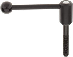 KIPP - M16 x 2.0, 1.3" Hub Diam, Steel Threaded Stud Adjustable Tension Lever with 0° Handle - 3.54" Stud Length, 5.3" OAL, 1.85" High - Top Tool & Supply