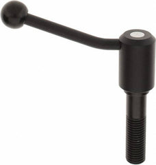 KIPP - M24 x 3.0, 1.61" Hub Diam, Steel Threaded Stud Adjustable Tension Lever with 20° Handle - 3.54" Stud Length, 5.06" OAL, 3.52" High - Top Tool & Supply