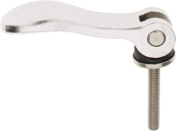 KIPP - M8 x 1.25, 1.06" Hub Diam, Stainless Steel Adjustable Clamping Handle - 1.96" Stud Length - Top Tool & Supply