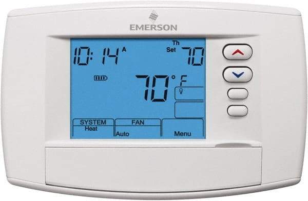 White-Rodgers - 45 to 99°F, 4 Heat, 2 Cool, Premium Commercial Digital 7 Day Programmable Universal Multi-Stage or Heat Pump Thermostat - 0 to 30 Volts, Horizontal Mount, Electronic Contacts Switch - Top Tool & Supply