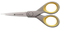 Clauss - 2" LOC, 5" OAL Titanium Standard Scissors - Ambidextrous, Straight Handle, For General Purpose Use - Top Tool & Supply