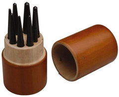 SPI - 8 Piece, 1/16 to 7/32", Center Punch Set - Round Shank, Comes in Custom Wood Case - Top Tool & Supply