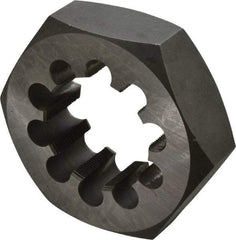 Interstate - 2-1/2 - 16 UNS Thread, 4-1/2" Hex, Right Hand Thread, Hex Rethreading Die - Carbon Steel, 1-1/2" Thick - Exact Industrial Supply