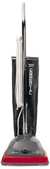 Sanitaire - Single Motor Lightweight Upright Vacuum Cleaner - 12" Cleaning Width, 5" Amps, Comfort Hand Grip, Gray with Black Bag - Top Tool & Supply