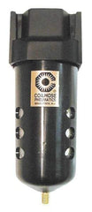 Coilhose Pneumatics - 3/8" Port, 7" High, FRL Filter with Aluminum Bowl & Automatic Drain - 150 Max psi, 120°F Max, 8.5 oz Bowl Capacity - Top Tool & Supply