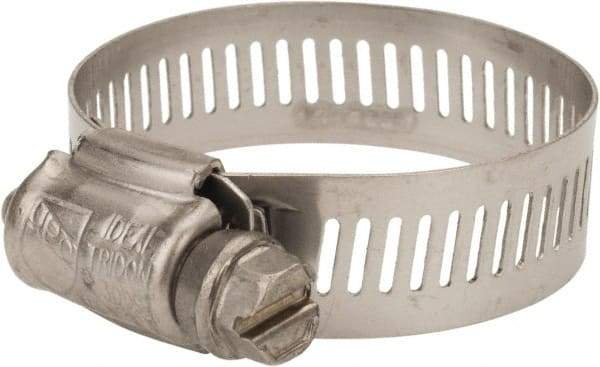 IDEAL TRIDON - SAE Size 44, 1-1/4 to 3-1/4" Diam, Stainless Steel Worm Drive Clamp - 9/16" Wide, Material Grade 301, Series 63-4 - Top Tool & Supply