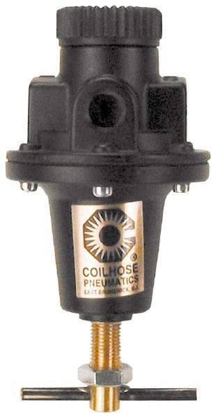 Coilhose Pneumatics - 3/4 NPT Port, 160 CFM, Cast Aluminum Tamper Proof Heavy-Duty T-Handle Regulator - 0 to 60 psi Range, 250 Max psi Supply Pressure, 1/4" Gauge Port Thread, 5" Wide x 8-1/2" High - Top Tool & Supply