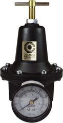 Coilhose Pneumatics - 1/4 NPT Port, 40 CFM, Cast Aluminum Heavy-Duty T-Handle Regulator - 0 to 125 psi Range, 250 Max psi Supply Pressure, 1/4" Gauge Port Thread, 3" Wide x 5-1/2" High - Top Tool & Supply