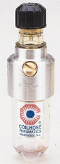 Coilhose Pneumatics - 1/8 NPT Port, 250 Max psi, Miniature Lubricator - Metal Bowl, Cast Aluminum Body, 11 CFM, 250°F Max, 1-1/2" Wide x 5" High - Top Tool & Supply