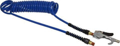 Coilhose Pneumatics - 1/4" ID Thumb Lever Air Gun Assembly - 15' Long Polyurethane Hose - Top Tool & Supply