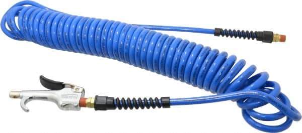 Coilhose Pneumatics - 1/4" ID Thumb Lever Air Gun Assembly - 25' Long Polyurethane Hose - Top Tool & Supply